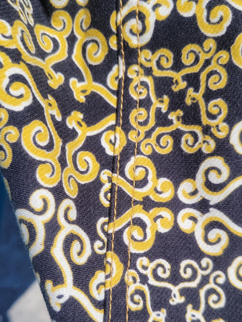 J. McLaughlin Navy and Gold Swirl Midi Catalina Cloth Dress - Picture 11 of 15